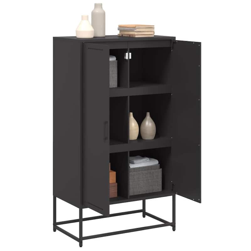 vidaXL Highboard Storage Side Cabinet Cupboard Living Room Furniture Steel - 27.0 x 27.0 x 48.6