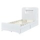 preview thumbnail 29 of 28, Twin Size Platform Bed Frame with LED Headboard, 2 Drawers, and 6 Storage Shelves, Solid & Silent Construction, Oak Finish