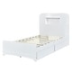 preview thumbnail 28 of 26, Twin Storage Platform Bed with LED Headboard, Drawers, & Shelves, Natural