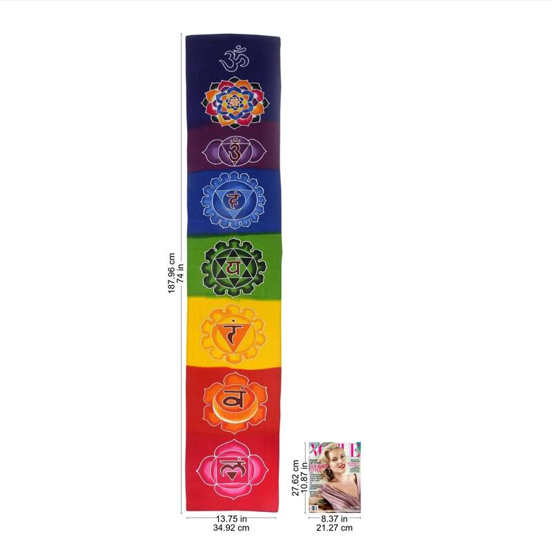 Handmade Floral Chakra Batik Rayon Wall Hanging (Indonesia)