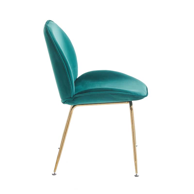 Porthos Home Otis Dining Chair, Suede Upholstery, Gold Legs, Armless