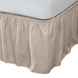 Home Details Wrap Around Bed Ruffle Queen/King in Beige - On Sale - Bed ...