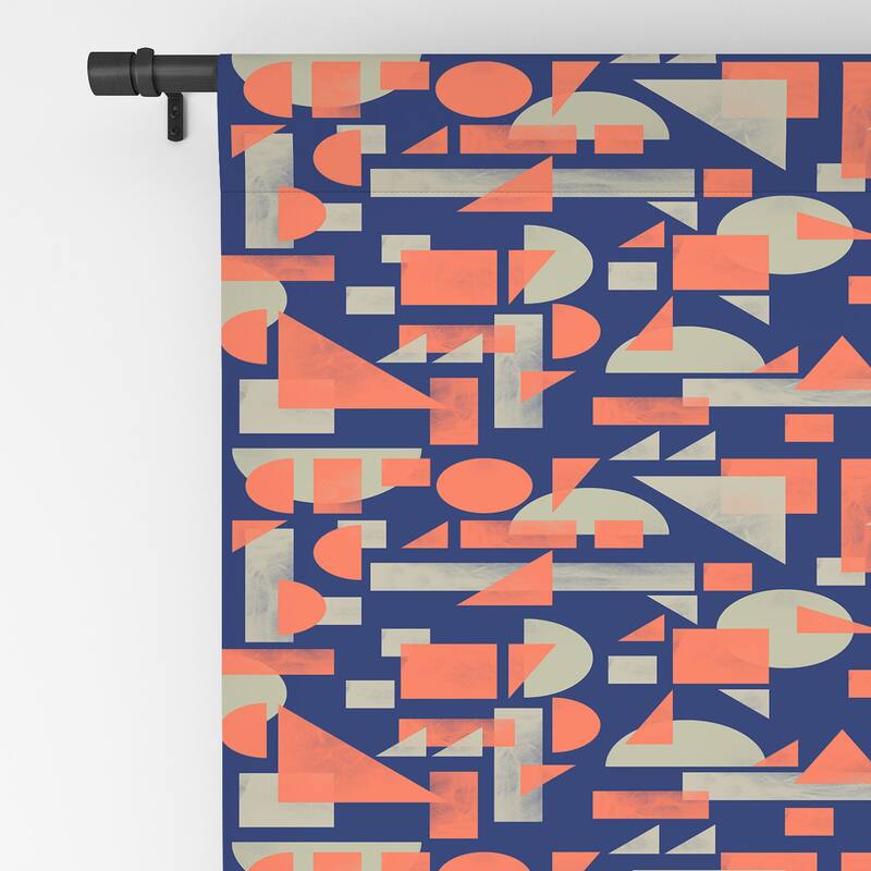 Blackout Modern Geometric Mosaic Made-to-Order Curtain Panel (One Panel)