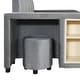preview thumbnail 43 of 44, Full Size Velvet Upholstered Platform Bed w/ Bedside Desk & Stool, Mother & Child Platform Bed Frame w/ Footboard & Guardrail