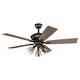 preview thumbnail 7 of 9, Clybourn 52 in. Bronze Ceiling Fan with Reversible Driftwood-Dark Maple Blades, 3-Light LED Wire Caged Light Kit and Pull Chain