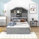 preview thumbnail 13 of 17, Twin Size Wood Platform Bed with 2 Drawers & Storage Headboard