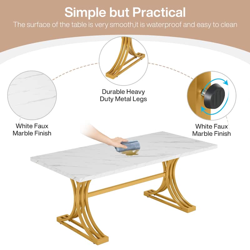 63'' Modern Executive Computer Desk with Trestles Legs, Large Writing Table for Home Office