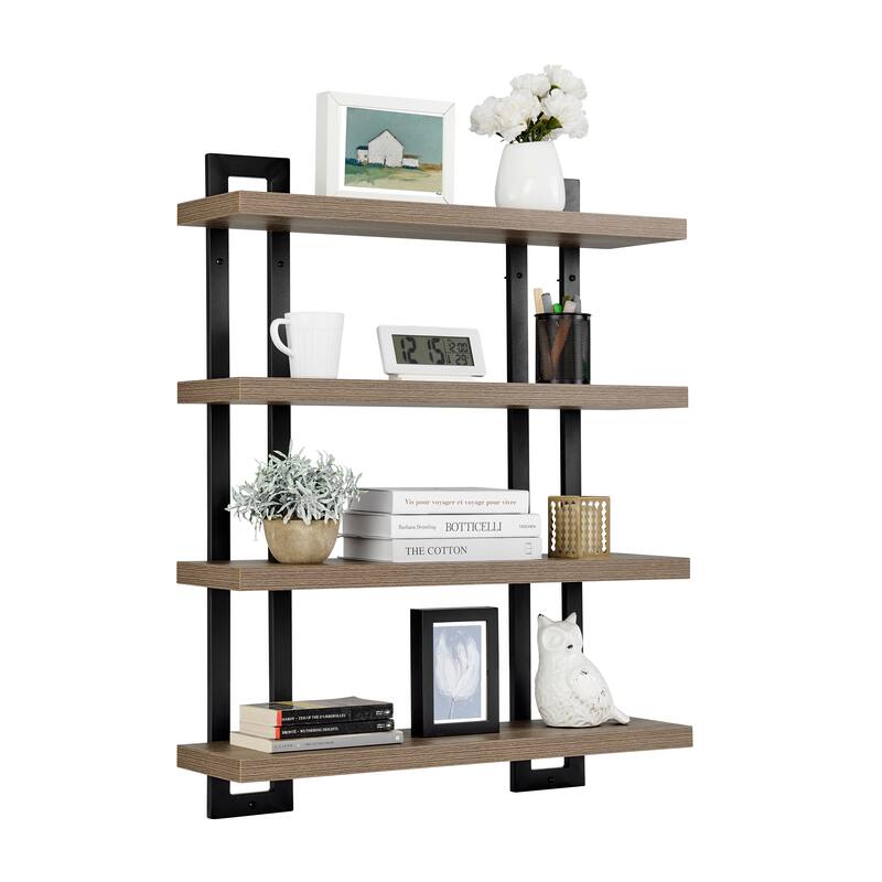 Danya B. 4-Tier Floating Bracket Wall Shelf