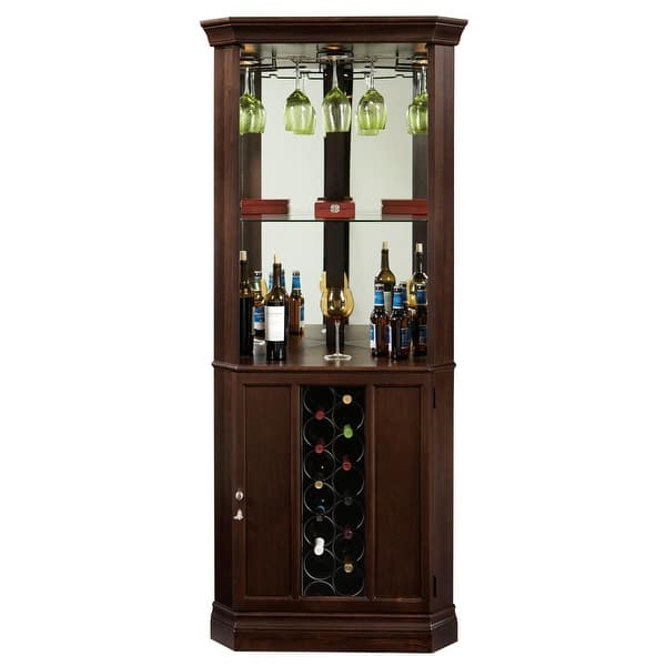 Shop Howard Miller Piedmont Iii Espresso Wood Glass Liquor Or