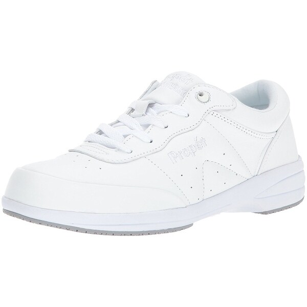 Propét Womens washable walker Leather Low Top Lace Up Fashion Sneakers