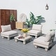 preview thumbnail 21 of 29, Outdoor Aluminum Conversation Sofa Set with Sponge-filled Cushion 3-Seat