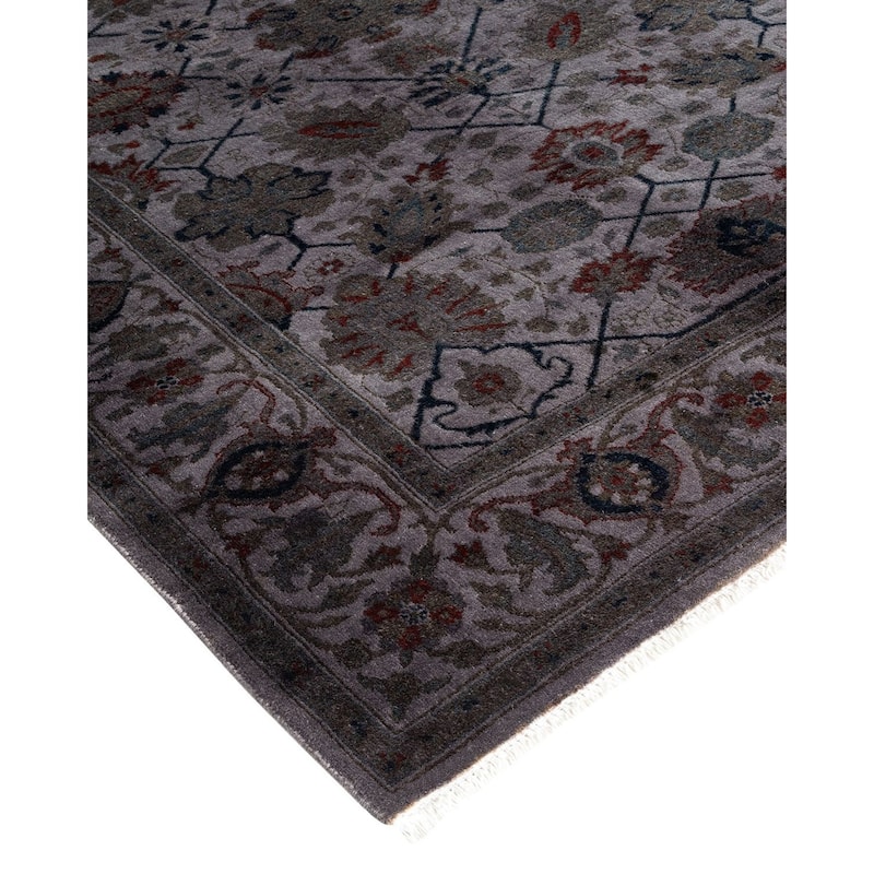 Overton Hand Knotted Wool Vintage Inspired Modern Contemporary Overdyed Gray Area Rug - 3' 4" x 5' 0"