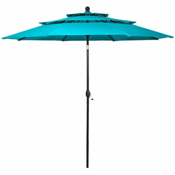 12 x 12 patio umbrella PURPLE LEAF Large Feet Heavy Duty Outoor Umbrella Grey Tubes Model:Spinning - 7'6