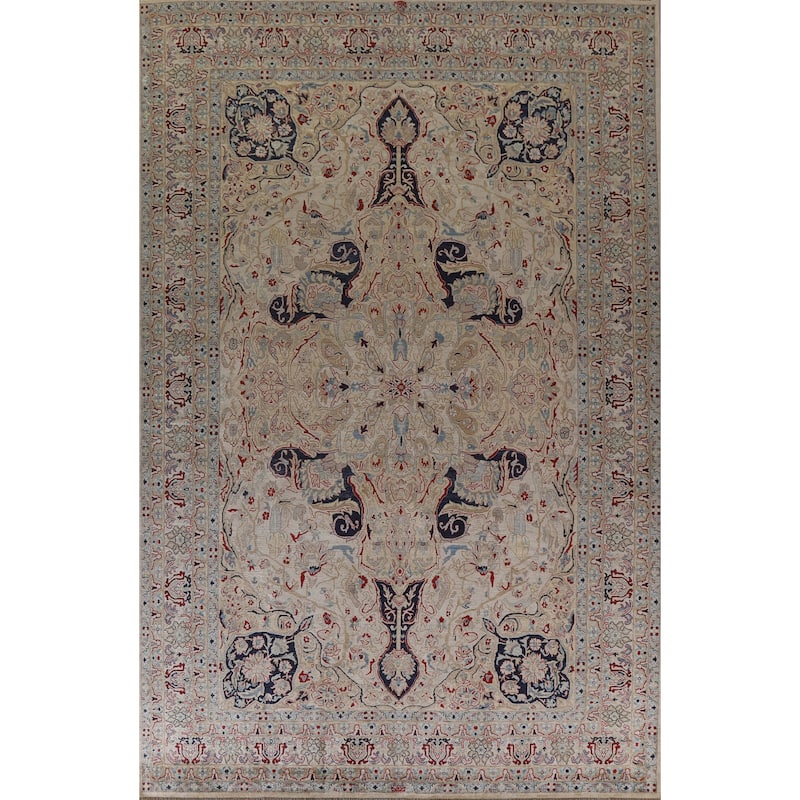 Hand Knotted Oriental 100% Wool Carpet Traditional Floral Beige & Ivories Sultanabad Area Rug - 14' 1'' X 10' 0''