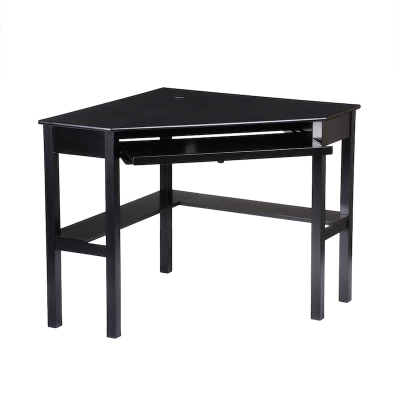 SEI Furniture Crescent Black Corner Desk