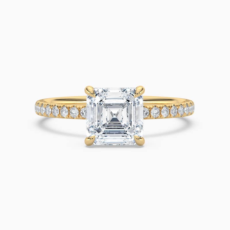 Auriya 14k Gold Lab Grown Asscher Diamond Luxe Hidden Halo Engagement Ring 1.00 to 5.00 ct. tw. (F-G, VS) - 8 - 5.00 carats - Yellow