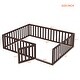 preview thumbnail 18 of 30, Roomfitters Queen Size Wood Floor Bed Frame with Fence and Door, Stylish and Practical Sleeping Solution for Any Bedroom
