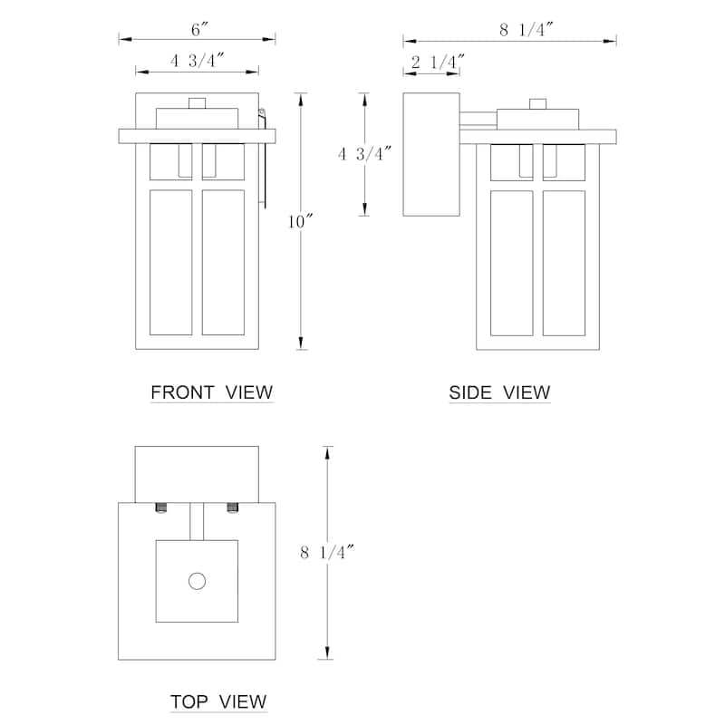 C Cattleya Matte Black Outdoor Wall Light with Water Glass and GFCI Outlet