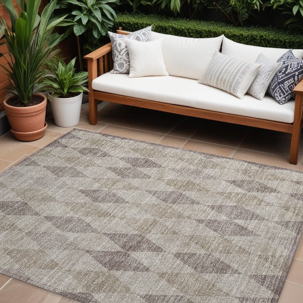 Hamo Stylish Geometric Weather Resistant Versatile Elegance Outdoor Rug