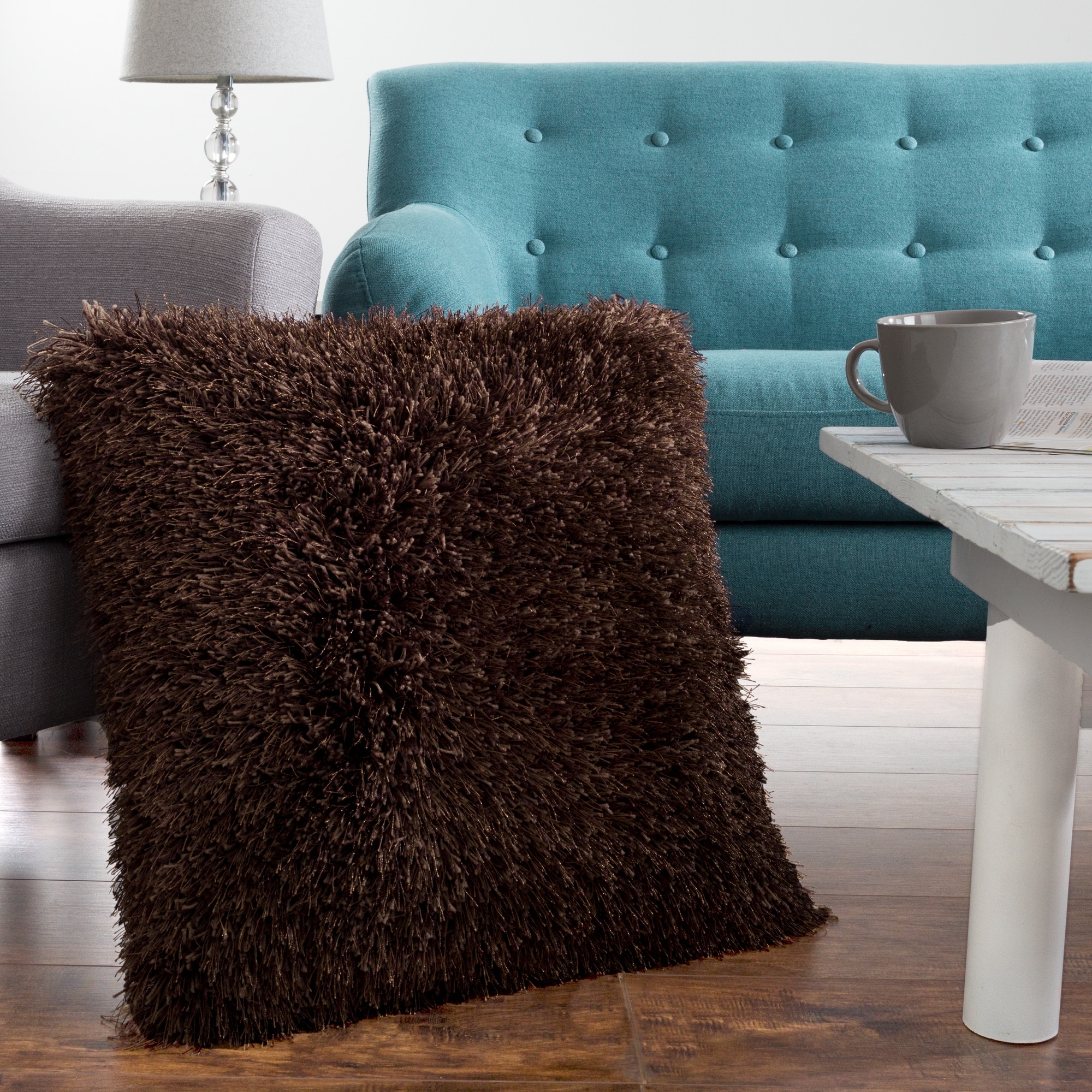 Oversized shaggy pillow discount
