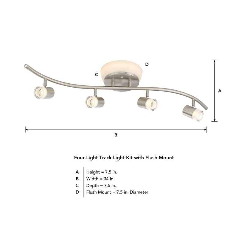 5 -Light Track Track Kit with Dimmable and Adjustable Head