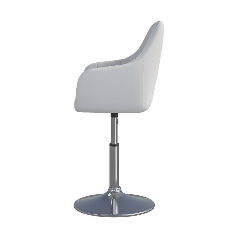 VECELO Vanity Chair Makeup Swivel Accent Chair Height Adjustable Round Back Tilt Chair