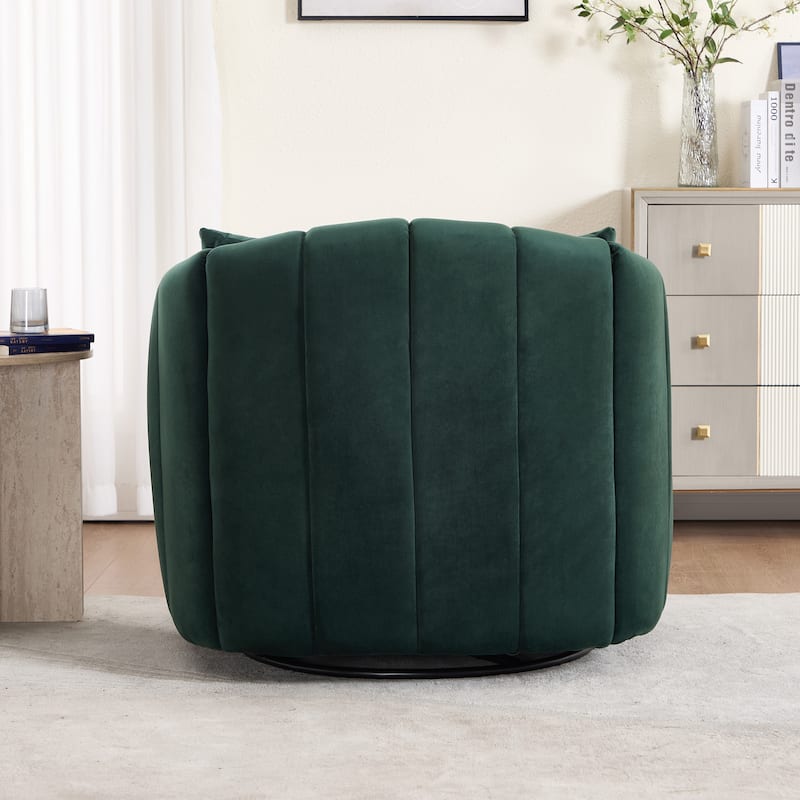40.4"W Upholstered Swivel Accent Chair Set of 2,Modern Swivel Single Sofa Chair with Pillows