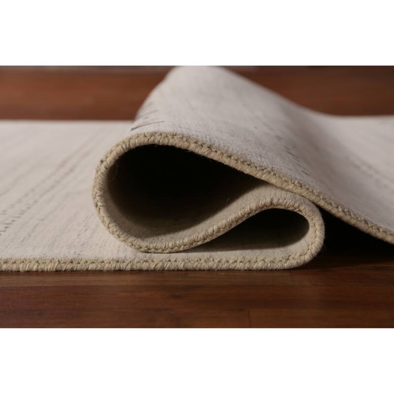 Tribal Beige Gabbeh Area Rug Handmade Modern Wool Carpet - 5'4" x 7'9"