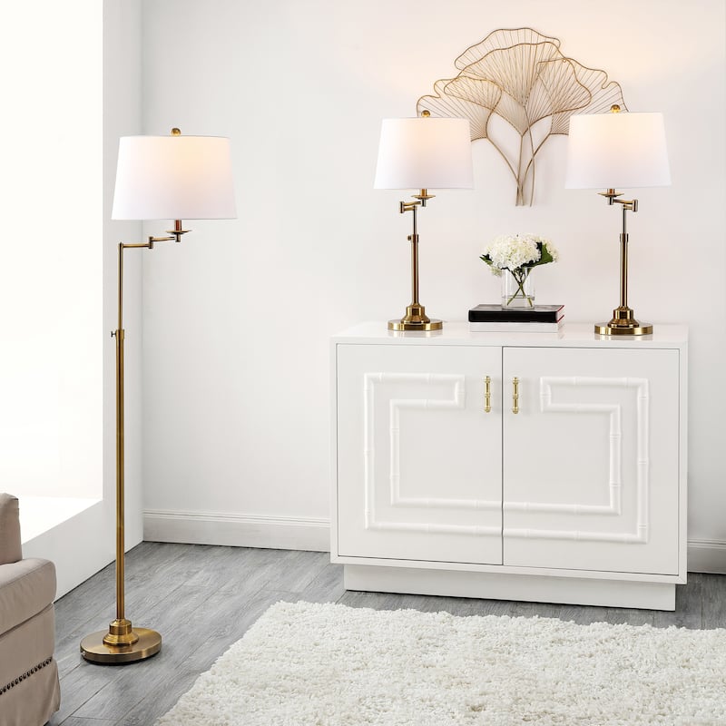 SAFAVIEH Lighting Nadia Floor And Table Lamp Set (Set of 3)