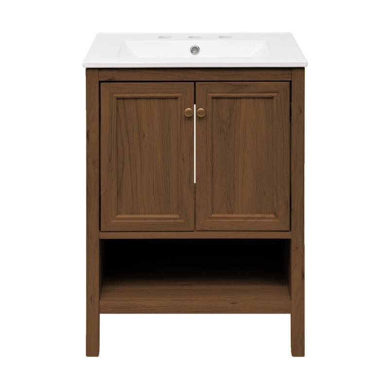 Swiss Madison SM-BV0601-3W Chateau 24" Free Standing Single Basin - Brown Oak - Oak Finish
