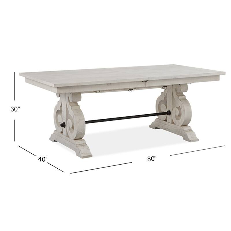 Magnussen Home Bronwyn Alabaster And Toasted Nutmeg Extendable Rectangular Dining Table - 40''W x 80''D x 30''H