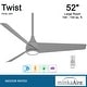 preview thumbnail 10 of 18, Minka Aire Twist 3 Blade 52 Inch LED Indoor Ceiling Fan
