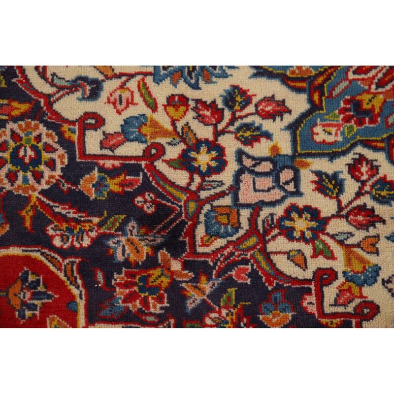 Traditional Kashan Vintage Persian Area Rug Handmade Wool Carpet - 9'8" x 13'2"