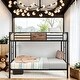 preview thumbnail 1 of 8, Twin Over Twin High Quality Matal Frame Bunk Bed, Space-Saving Loft Bed With Safety Guard Rails, Easy Assemble Black