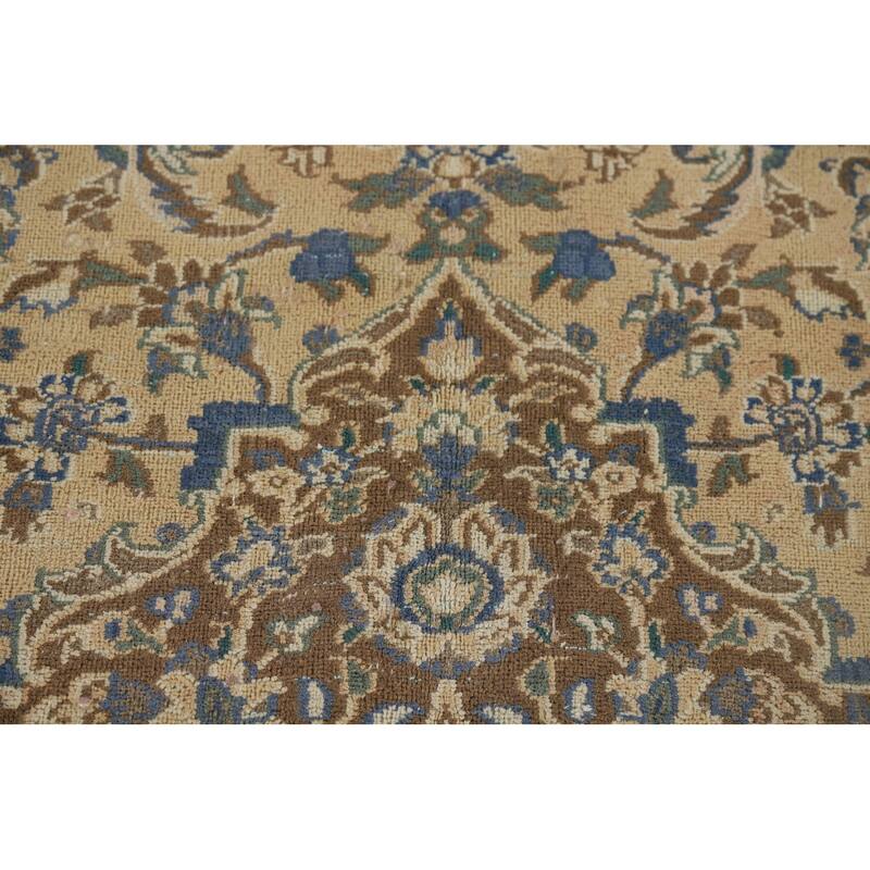 Traditional Mashad Vintage Persian Area Rug Handmade Wool Carpet - 9'7" x 12'5"