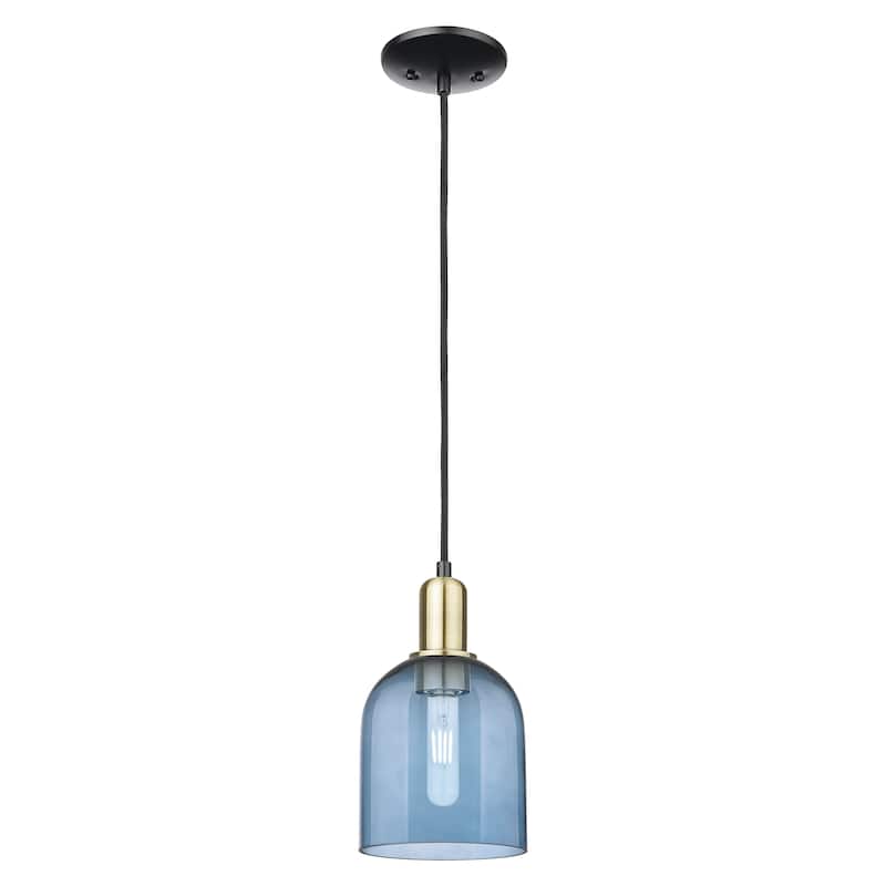 Innovations Lighting Endless Possibilities Arcadia - Bella - 1 Light 6" Cord Hung Mini Pendant - Blue/Black Antique Brass