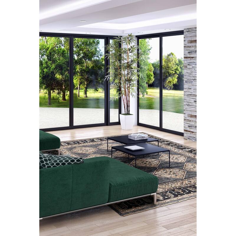 ECARPETGALLERY Hand-knotted Finest Agra Jaipur Dark Grey Wool Rug - 7'8 x 9'7