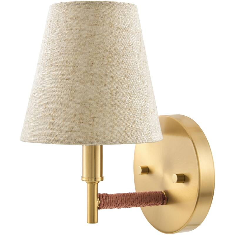 Livabliss Majen Modern Wall Sconce - 7"L x 6"W x 8"H - Brass/Gray
