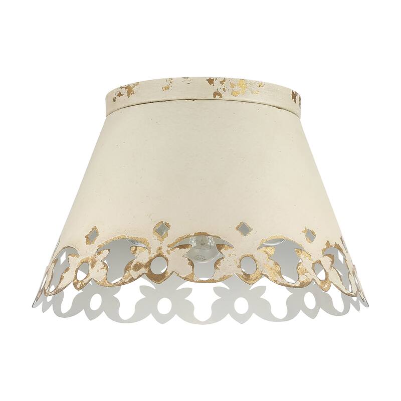 Wry Lighting Eloise 3-light Flush Mount in Antique Ivory