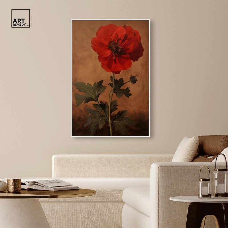Flourish in Red II Canvas by Art Remedy