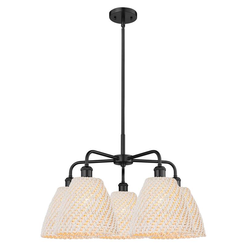 Innovations Lighting Endless Possibilities Ballston - Bristol Natural - 5 Light 28" Stem Hung Chandelier - Matte Black