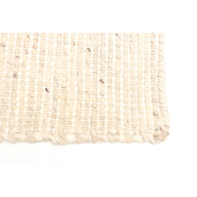 ECARPETGALLERY Braid weave Sienna Khaki Wool Rug - 4'11 x 8'6