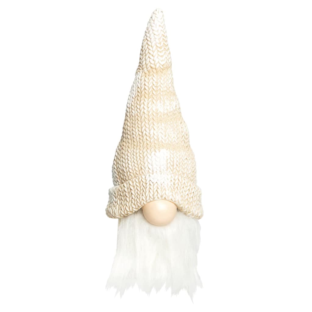 Transpac Resin 8 in. Cream Christmas Knit Cap Gnome Figurine