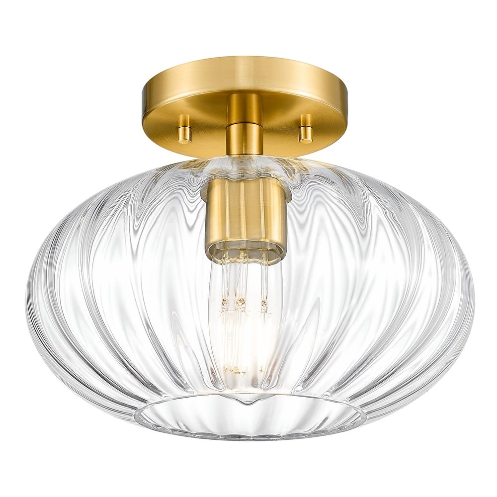 10.3" Dome Glass Flush Mount Modern Ceiling Light