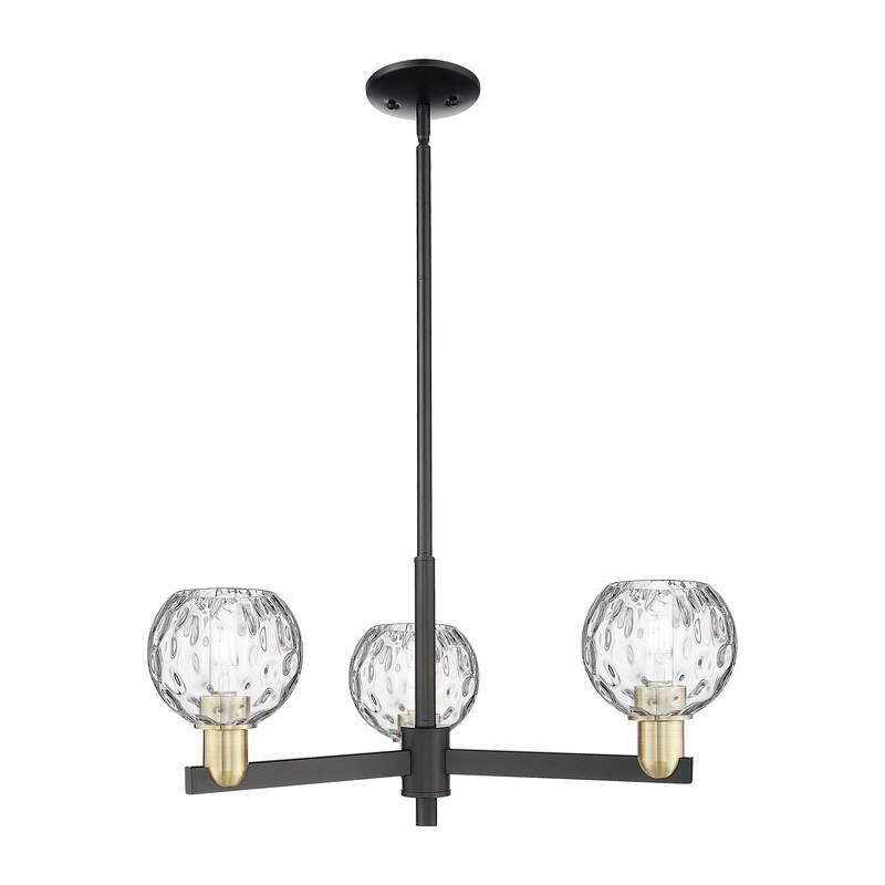Innovations Lighting Endless Possibilities Arcadia - Athens Water Glass - 3 Light 28" Stem Hung Chandelier - Black Antique Brass