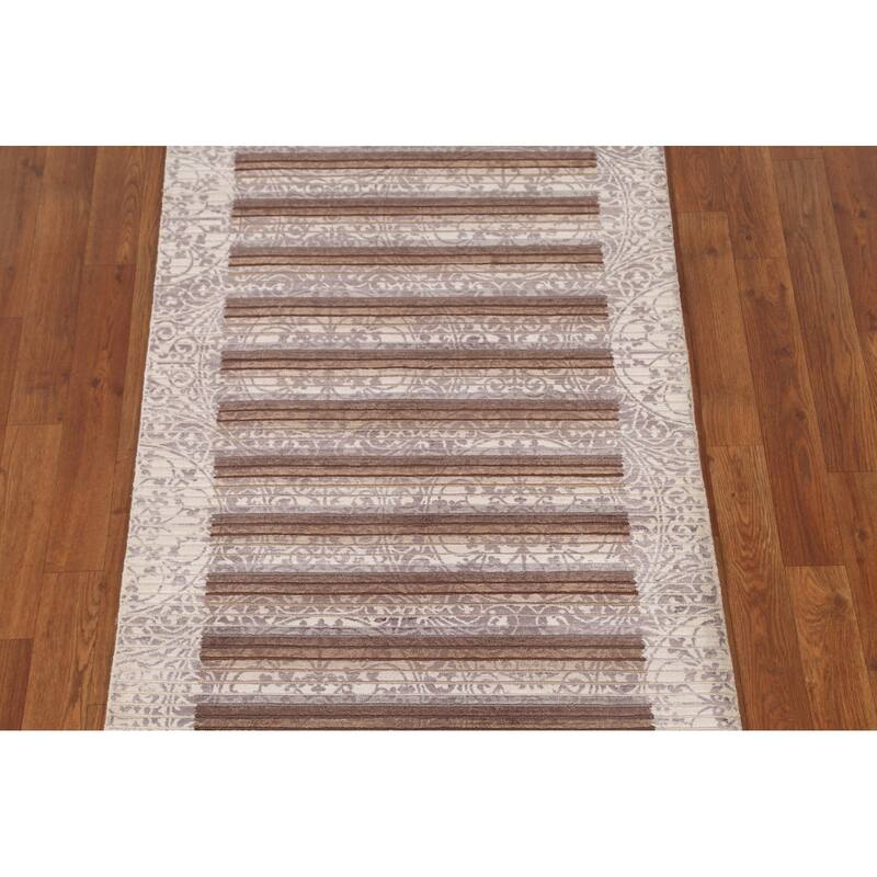 Abstract Oriental Accent Rug Handmade Wool Carpet - 2'9"x 5'0"