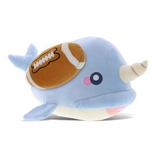 DolliBu Soft Huggable Narwhal Stuffed Animal with Football Plush - 11.75 inches
