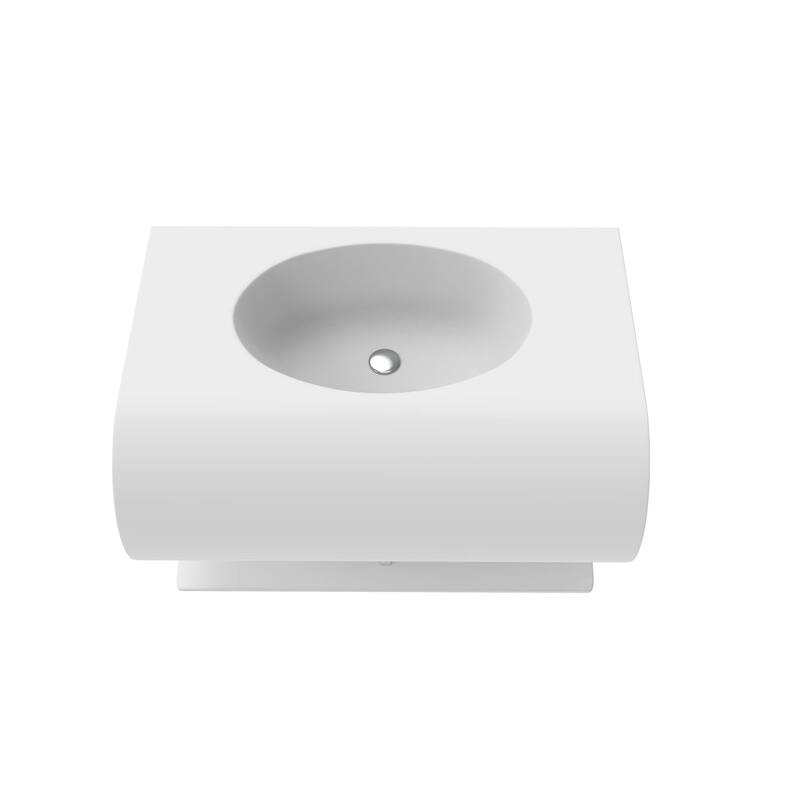 Soprano 30" Wall Mounted S Shape Sink with Shelf - No Faucet Hole