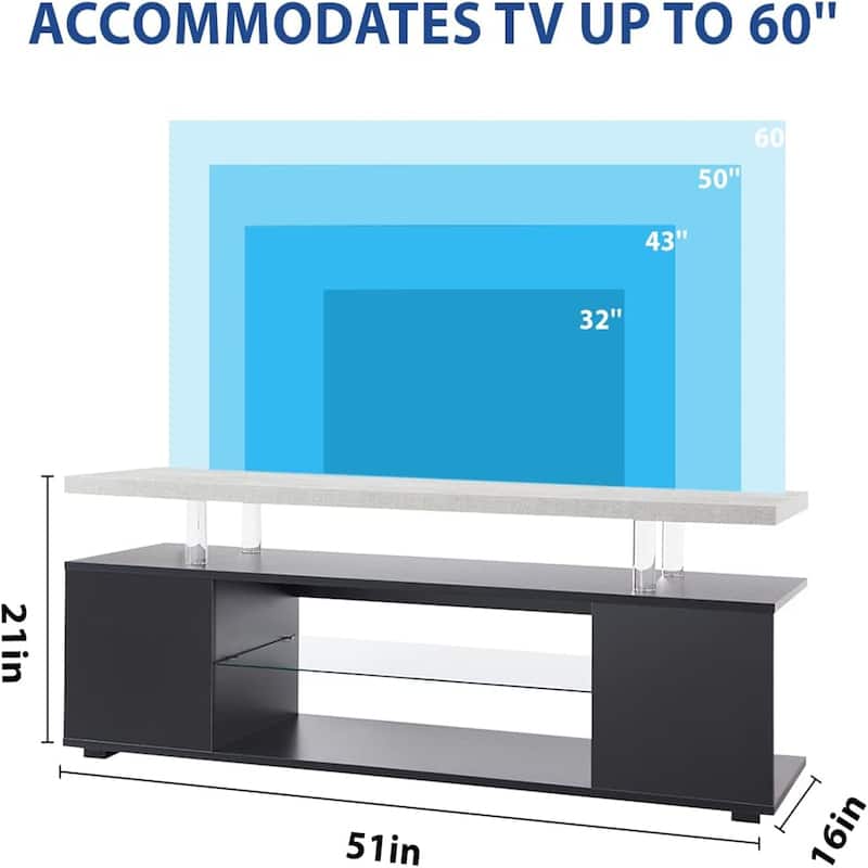 Modern Large LED Light TV Stand for 65 Inch TV