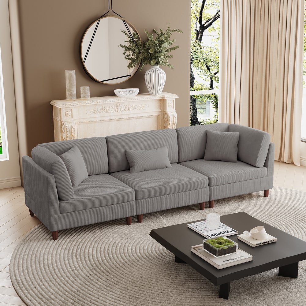 Multi-Combination Couch Modular Corduroy Sectional Sofa